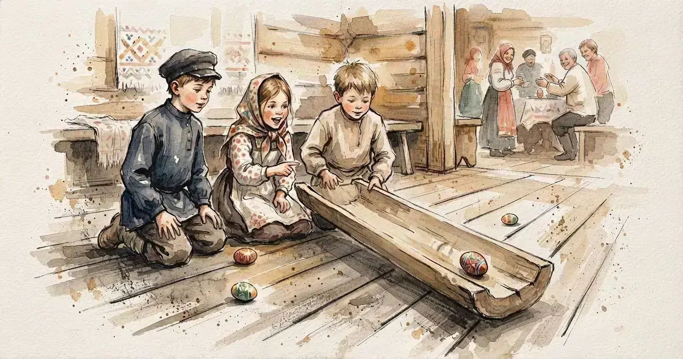 Пасхальные забавы: катание яиц